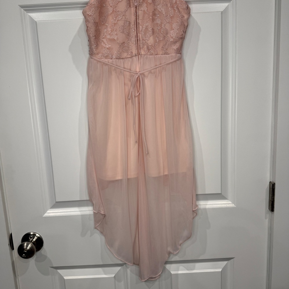 My Michelle Girls Pink Lace‎ Beaded High Low Dress Pageant Party Size 7 - Picture 8 of 8